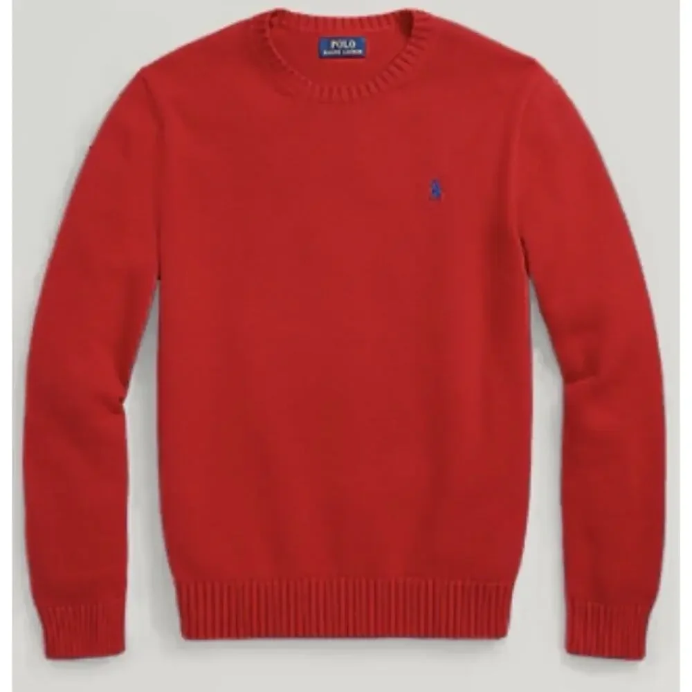 Ralph Lauren Red Crewneck Sweater with Blue Pony